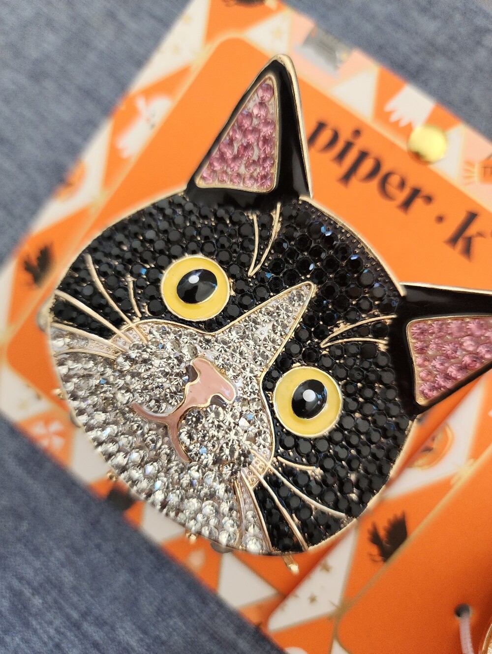 Piper.k Black & Silver Cat Crystal Claw Hair Clip - NWT